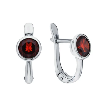

Silver earrings with Garnet sunlight sample 925