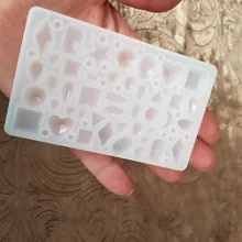 DIY espejo joyería cristal molde de resina epoxy amor geometría Luna variedad piedra preciosa colgante molde