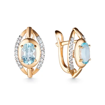 

Gold earrings with Topaz and cubic zirconia sunlight sample 585