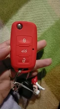 Funda de silicona para llave del coche, 3 botones, plegable, para VW, polo, passat b5, Tiguan, Golf, Volkswagen, a93
