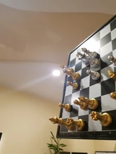 Ajedrez Medieval conjuntos con magnético tablero de ajedrez de oro plata piezas de ajedrez juegos figura