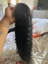 Pelucas de encaje Frontal de onda de encaje profundo para mujer, pelucas de cabello humano peruano con cierre de encaje 4x4, rizado profundo, prearrancado