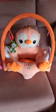 Funda de asiento de apoyo para bebé, silla de felpa con dibujos animados para aprender a sentarse, nido de peluche lavable con varilla, sin relleno