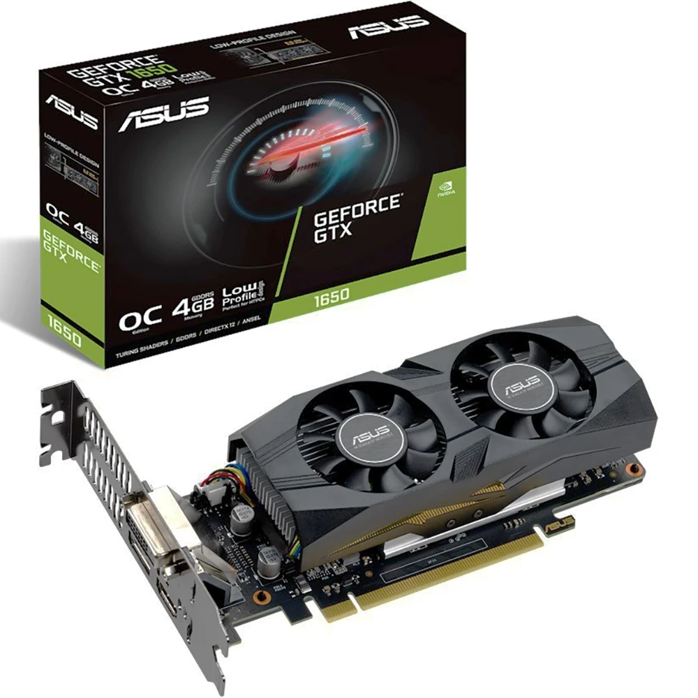 Видеокарта ASUS nVidia GeForce GTX 1650 1740MHz 4096MB 8002MHz 128 bit RTL [GTX1650-O4G-LP-BRK]