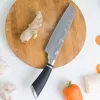 Nakiri de Chef japonais, ustensile de cuisine, Santoku, couteau à viande, Nakiri, 8 pouces Pro, en acier inoxydable, couteau à viande, couteau à bœuf, cadeau avec couvercle ► Photo 3/6