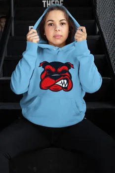 

Angemiel Wear Red Dog Blue Women 'S Hooded Sweatshirt