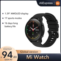 Xiaomi – Montre Connectée Mi Watch, Bluetooth, GPS, Moniteur d'Activité Physique, Fitness, de Fréquence Cardiaque et d'Oxygène dans le Sang, Étanche, 5ATM, Version Mondiale