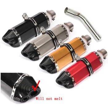 Escape Motorcycle Exhaust Middle Link Tube And 51mm Vent Pipe Tips Stainless Steel Exhaust System For Yamaha R6 1998-2005