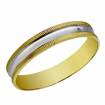 

Alliance 18k gold Two Tone 4mm. Edges striated [AA1849GR] -Customizable-RECORDING INCLUDED IN THE PRICE