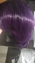 Peluca de cabello sintético ondulado corto con flequillo para mujer, pelo Natural Rubio, Morado, de color rosa, Lolita, Riversa, 14 pulgadas