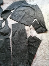 Conjunto de Yoga sin costuras para mujer, ropa deportiva de entrenamiento, gimnasio, Top corto de manga larga, Leggings de cintura alta, trajes cortos, 2/3/5 Uds.