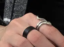 Anillo de acero inoxidable negro para hombre y mujer, joyería con abalorio, 2017