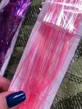 Purpurina de pelo brillante para mujer, extensiones de cabello de seda de arcoíris, Dazzles, Hippie para tocado trenzado, largo de 100cm, 120 hebras/bolsa