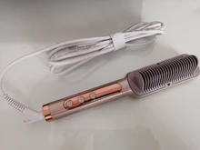 Profissional peines calientes Anti-hirviendo alisador de pelo cepillo de cerámica rizador climatizada eléctrica inteligente cepillo de pelo plancha