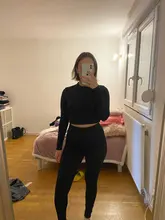 Kliou chándal de moda mujer cuello de tortuga completa top corto sin mangas + leggings juego elástico deportivo fitness trajes Casuales