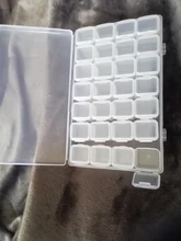 Mordoa-caja de almacenamiento de cuentas de plástico transparente con 28 ranuras, caja organizadora para herramientas de manicura de decoración de uñas, expositor de joyería