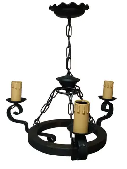 

Lamp rustica from 3 lights in forging and Wood