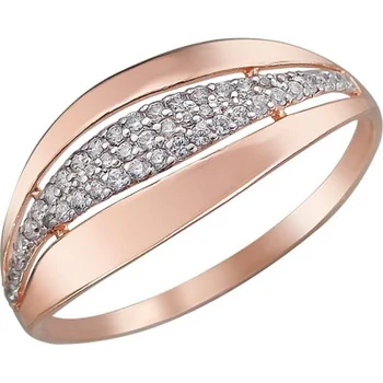 

Sokolov ring with cubic zirconia silver with gold plated