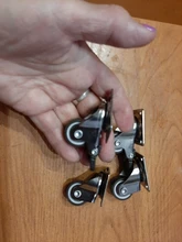 Ruedas giratorias de goma suave para muebles rueda giratoria plateada para Carro de plataforma, accesorios para el hogar, 4 Uds.