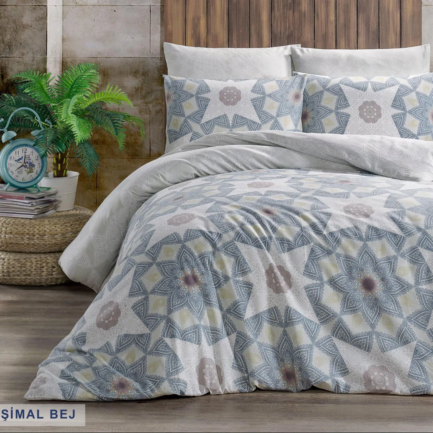 

Duvet Cover Şimal Beige Double Duvet Cover Set 200X220 cm