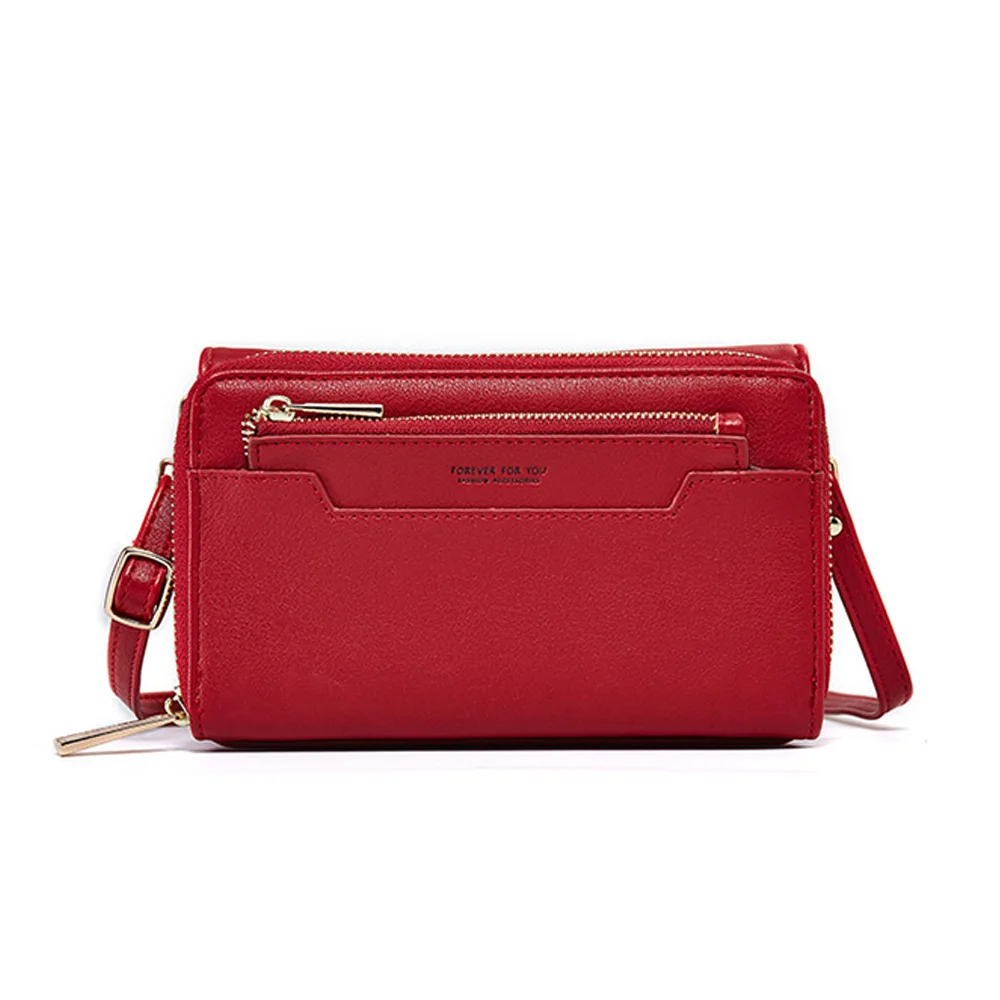 Сумки-мессенджеры через плечо женские сумки через плечо phonebag Sling Lady girl из искусственной кожи Модный кошелек дизайн черного цвета - Цвет: red