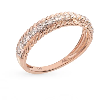 

Gold ring with diamonds sunlight sample 585 test