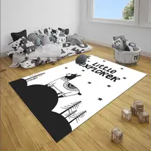 Черный, белый, маленький проводник, лама, Горный мальчик, 3d принт, Противоскользящий коврик из микрофибры, детские украшения для детской комнаты, коврик