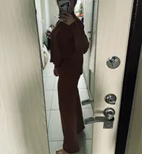 Womens Outfits Tracksuit-Set Pants Two-Piece-Set Knitted Yedinas Korean Winter Casual