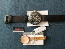 Curren-Juego de relojes para parejas, cronógrafo informal para hombre y mujer, relojes de pulsera de oro rosa para amantes, 2020