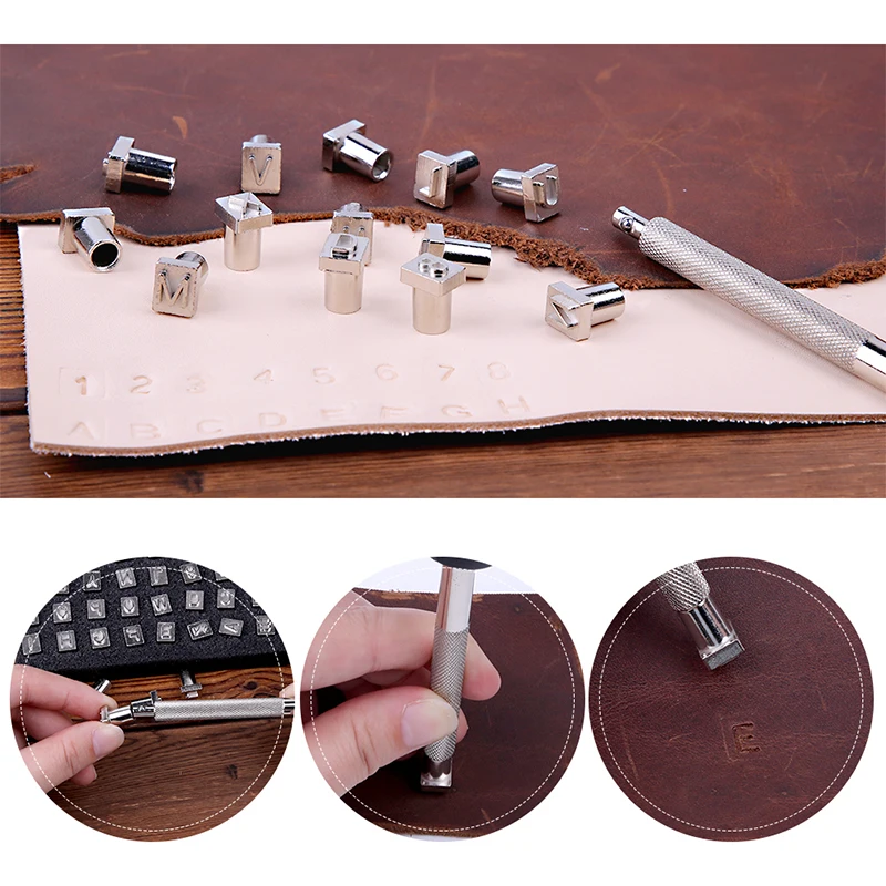 TLKKUE Leather Stamping Kit Punch Tool Number Letter Alphabet Stamps For Leather Stamp Kit Handmade Craft Working Tool number letter stamp set leather craft stamps leather letter punch alphabet number stamp set