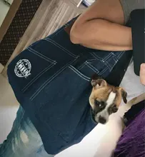 Sling Hand-Carrier-Bag Denim-Material Pet-Dog Blue Retail
