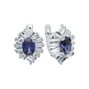 

Silver earrings with cubic zirconium sunlight sample 925