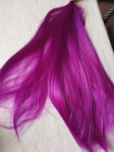 Eunice-Pinzas largas y lisas de 22 pulgadas para mujer, postizo de pelo sintético resistente al calor, color blanco, rojo, morado y rosa