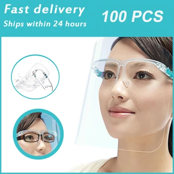 

Safe Kitchen Cooking Oil-proof Glasses Face Shield Mask Adjustable Shrinkable Tranparent Dustproof Facial Protection Visor