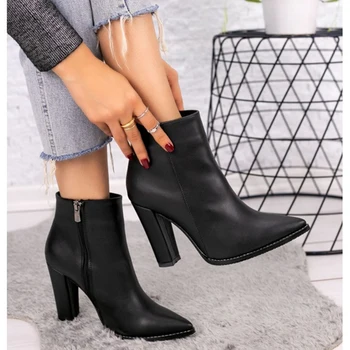

Tempe Black Skin Heels Boots