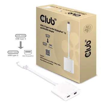 

USB 3.1 Type C to Mini DisplayPort 1.2 and PD 60 W AdapterClub3D19.07