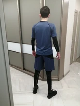 5 unids/set chándal de los hombres gimnasio de compresión de ropa deportiva traje de correr Jogging ropa deportiva de ejercicio medias