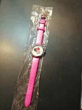 Reloj de cuarzo de cuero con dibujos animados para niñas, bonito reloj de estilo de ratón de Minnie de alta calidad para niños y estudiantes