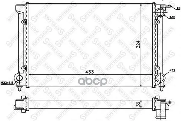 10-25004-Sx_радиатор Системы Охлаждения! Vw Golf/Jetta 1.5-1.8 83 Stellox 1025004sx Stellox арт. 1025004SX