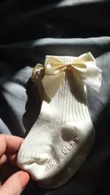 Bebé recién nacido acanalado liso nudo de lazo calcetines bebés pequeños niñas niños otoño no-Slip algodón suave lindo calcetines 0-3Y