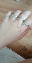 Anillos abiertos de dedo múltiple para mujer, cadena de eslabones estilo Punk, fiesta, concierto, ceremonia, regalo de joyería, venta al por mayor, 2020