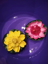 Lirio de agua flotante Artificial, decoración de estanque de flores de loto EVA, 10cm, ornamento de planta, decoración de jardín para el hogar, 5 uds.