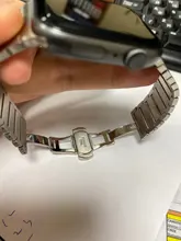 Correa de acero inoxidable para Apple Watch, banda de 44mm y 40mm para iWatch de 42mm/38mm, pulsera de Metal de mariposa para Apple watch serie 5 4 3 se 6