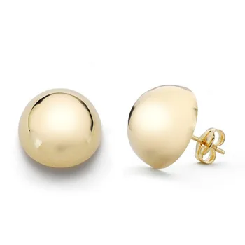 

Earrings 18k gold half ball 12mm. Smooth pressure [AC0116]