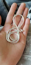 LEKANI-collar de cadena de serpiente para hombres y mujeres, Gargantilla de plata 925 de 1MM/2MM/3MM, joyería fina