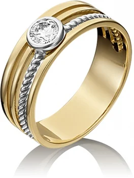 

Yuz platinum ring with Swarovski crystals made of combined gold