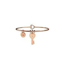 

KIDULT-316L STAINLESS STEEL BRACELET WITH KEY PENDANT AND PVD ROSE'-COD 731015 SIMBOLS