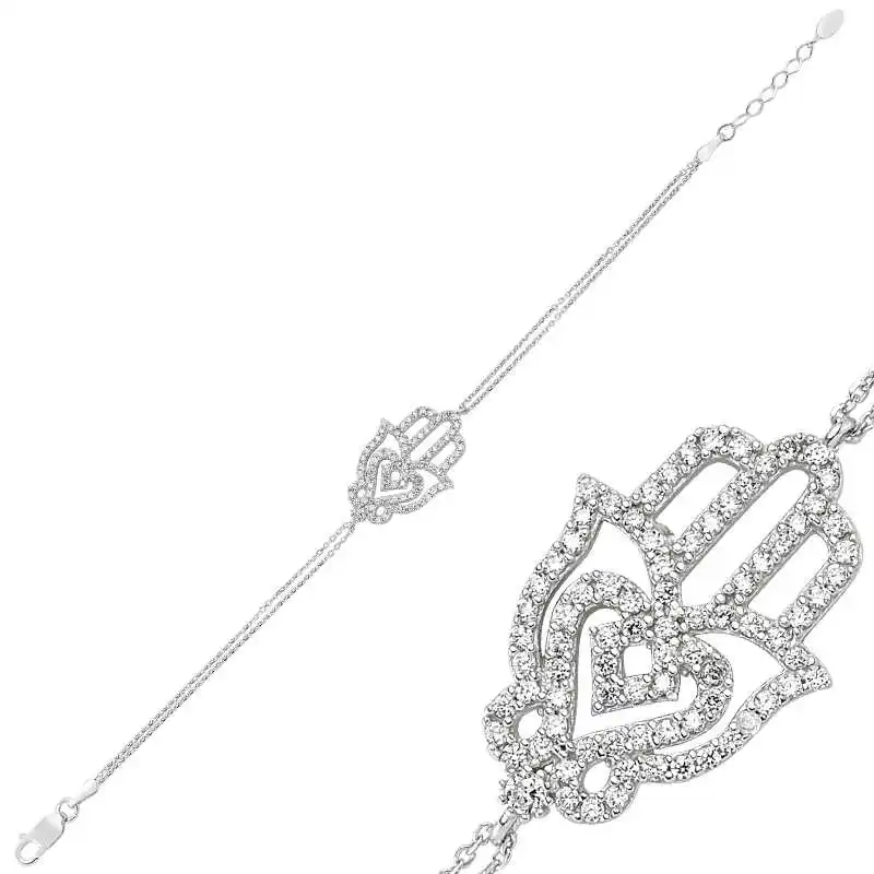 

Armagano 100% 925 Sterling Silver Fatma Master Hand Womens Bracelet Quality and Original Women Wrist Straps