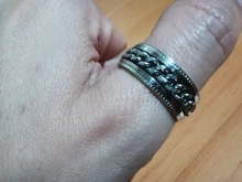 De acero inoxidable de titanio Spinner con cadena anillo para hombres oro azul negro Punk Rock anillos accesorios regalo de la joyería