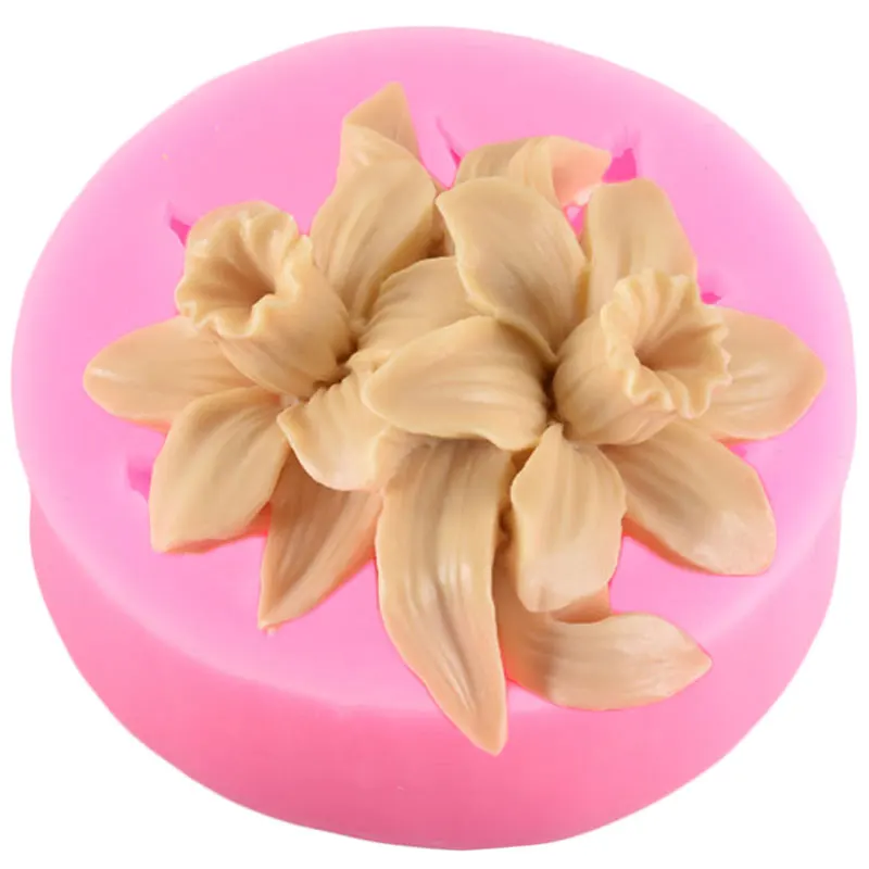 Lilac Rose Lily Fondant Silicone Mould Aromatherapy Plaster Molds Cake Decorating DIY Chocolate Baking Tools Handmade Soap Mold
